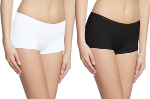 69GAL Solid Women's Black, White Compression Shorts