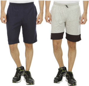 Kritika's World Solid Men's Multicolor Sports Shorts