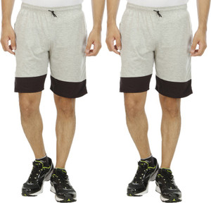 Kritika's World Solid Men's Grey Sports Shorts