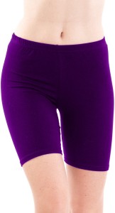 Fashion Line Solid Women's Purple Cycling Shorts