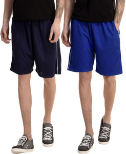 Dee Mannequin Solid Men's Dark Blue, Blue Basic Shorts