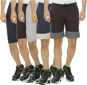 Kritika's World Solid Men's Multicolor Sports Shorts