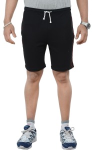 Tees Tadka Solid Men's Black Sports Shorts