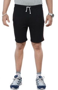 Tees Tadka Solid Men's Black Sports Shorts