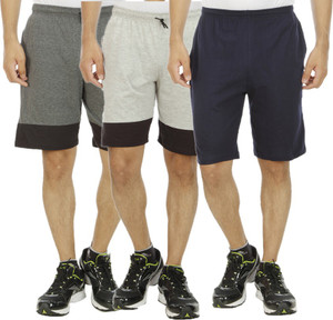 Kritika's World Solid Men's Multicolor Sports Shorts