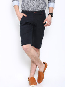 Showoff Solid Men's Black Chino Shorts