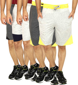 Christy World Solid Men's Multicolor Basic Shorts