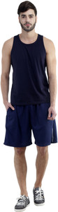 Dee Mannequin Self Design Men's Dark Blue Sports Shorts