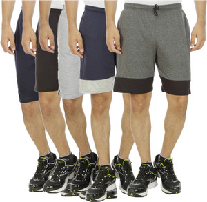 Kritika's World Solid Men's Multicolor Sports Shorts