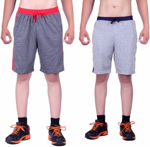 DFH Solid Men's Grey Basic Shorts, Beach Shorts, Running Shorts, Night Shorts, Gym Shorts, Sports Shorts