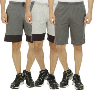 Kritika's World Solid Men's Multicolor Sports Shorts