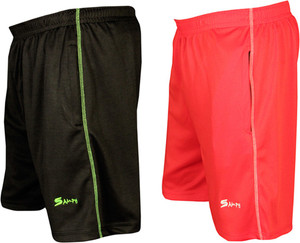 sampy Solid Men & Women Black, Red Sports Shorts, Basic Shorts, Gym Shorts, Night Shorts, Cycling Shorts, Running Shorts