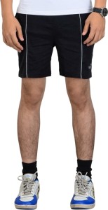 Vego Self Design Men's Black Sports Shorts