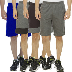 Kritika's World Solid Men's Multicolor Denim Shorts