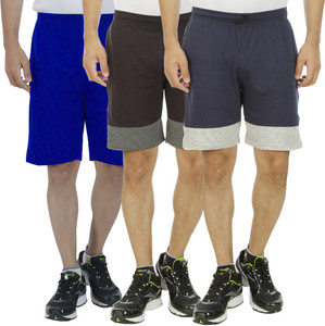 Kritika's World Solid Men's Multicolor Denim Shorts