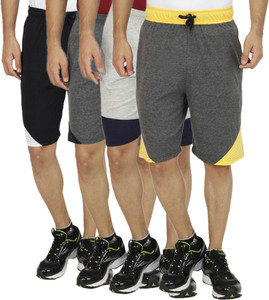 Christy World Solid Men's Multicolor Basic Shorts