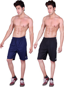 Gag Wear Solid Men's Dark Blue, Black Sports Shorts