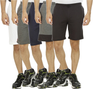 Kritika's World Solid Men's Multicolor Sports Shorts