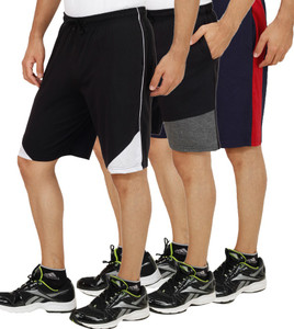 Christy World Solid Men's Multicolor Basic Shorts