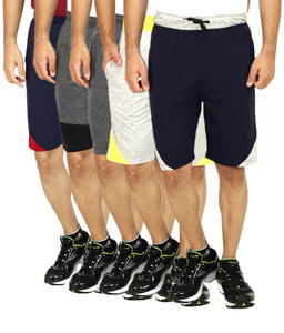 Christy World Solid Men's Multicolor Basic Shorts