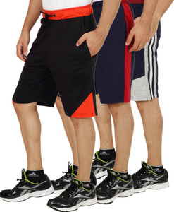 Christy World Solid Men's Multicolor Basic Shorts