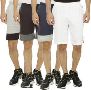 Kritika's World Solid Men's Multicolor Sports Shorts