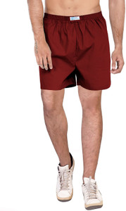Wear Your Opinion Solid Men's Maroon Boxer Shorts