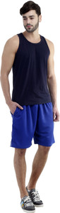 Dee Mannequin Self Design Men's Blue Sports Shorts