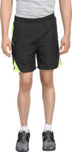 Trendy Trotters Solid Men's Black Sports Shorts