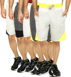 Christy World Solid Men's Multicolor Basic Shorts