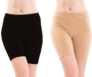Fashion Line Solid Women's Beige, Black Cycling Shorts