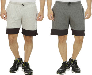 Kritika's World Solid Men's Multicolor Sports Shorts