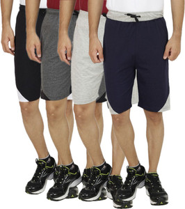 Christy World Solid Men's Multicolor Basic Shorts