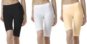 Fashion Line Solid Women's Black, White, Beige Cycling Shorts