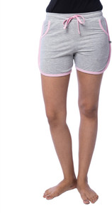 Nite Flite Solid Women's Grey, Pink Night Shorts