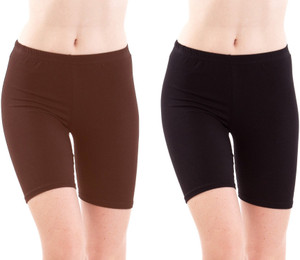 Fashion Line Solid Women's Brown, Black Cycling Shorts