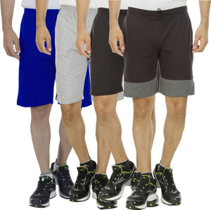 Kritika's World Solid Men's Multicolor Denim Shorts