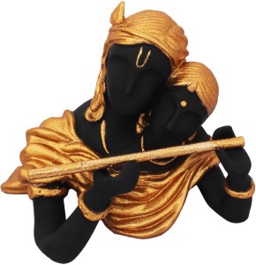 art n hub lord radha krishna / radhey krishan couple idol god statue gift decorative showpiece  -  26 cm(gold finish, gold)
