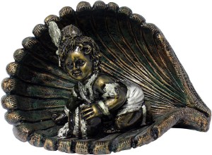 art n hub lord krishna makhan chor shri krishan idol god statue gift item decorative showpiece  -  24 cm(earthenware, multicolor)