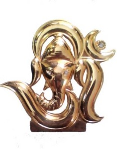 xudo royal ganesh idols for car dashboard/car dashboard god idols/home decor decorative showpiece  -  5 cm(gold plated, multicolor)