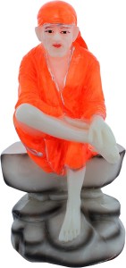 art n hub lord shirdi shri sai baba / sai nath idol home décor god statue decorative showpiece  -  18 cm(earthenware, orange)