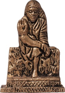 art n hub lord shirdi shri sai baba / sai nath idol home décor god statue decorative showpiece  -  6 cm(brass, gold)