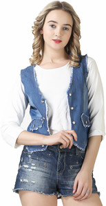Ela collection Sleeveless Solid Women's Denim Jacket