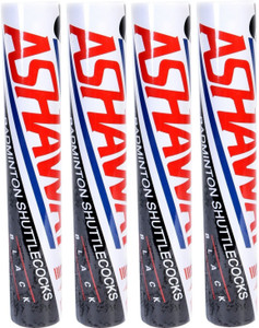 Ashaway Black(4 Dozen pack) Feather Shuttle - White