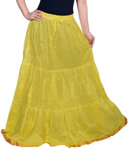 Magnus Printed Women's Pencil Yellow Skirt