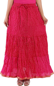 Decot Paradise Polka Print Women's Regular Pink Skirt
