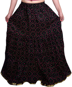 Magnus Printed Women's Regular Black Skirt