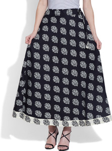 Very Me Printed Women's Pleated Black Skirt