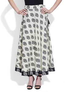 Very Me Printed Women's Pleated White Skirt