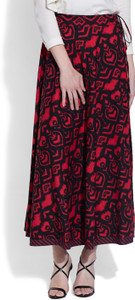 Very Me Printed Women's Pleated Black Skirt